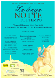 “La lunga notte del tempo” di Francesca Antonella Amodio – Incontro con l’Autore – Locandina dell’Evento
